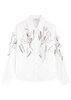 Crystal-embellished cotton-poplin shirt