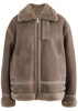 Sona shearling-trimmed leather aviator jacket