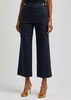 Aubrie cropped linen-blend trousers