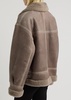 Sona shearling-trimmed leather aviator jacket