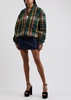 Bernardo tartan wool-blend bomber jacket