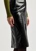 Black Ice patent leather midi skirt 