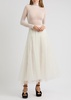 Mae panelled silk-organza midi skirt