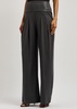 Coated stretch-jersey trousers