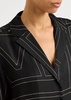 Logo-embroidered silk-satin shirt 