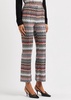 Zigzag cotton-blend trousers 