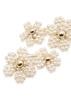 Gardenia faux-pearl beaded clip-on drop earrings