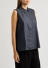 Sleeveless chambray shirt 