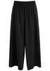 Cropped wide-leg cotton trousers