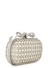 Bow crystal-embellished satin box clutch