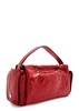 Crinkled patent leather top handle bag 