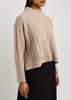 Ribbed boucular Cotton-blending jumper