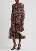 Midnight Dance floral-print tulle midi dress