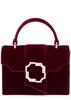 Audrey mini velvet top handle bag