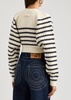 Striped cropped wool-blend jumper 