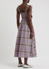 Hattie checked cotton midi dress