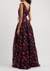 Floral-jacquard cloqué gown