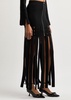 Triana fringed knitted midi skirt