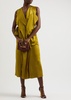 Trench satin midi wrap dress 