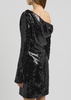 Lano one-shoulder sequin-embellished mini dress