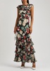 Floral-print chiffon maxi dress