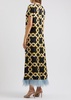 Swing printed silk-satin maxi dress 