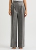 Wide-leg wool trousers