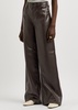 Sophie wide-leg faux leather trousers