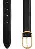 Glossed leather belt