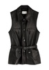 Belted leather gilet