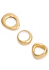 Post-Capital 14kt gold-plated rings - set of three 