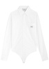 Cotton-poplin shirt bodysuit 