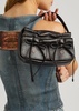 Rev micro crinkled leather top handle bag 