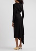 Protection draped stretch-jersey midi dress 