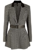 Printed belted stretch-jersey blazer