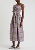 Hattie checked cotton midi dress