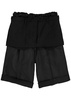 Layered silk-organza shorts