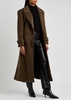 Double-breasted belted wool-blend coat