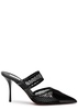 La Coeur 90 mesh and patent leather mules 