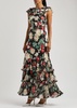 Floral-print chiffon maxi dress