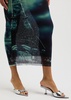 Printed tulle midi skirt 