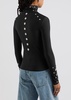 Stud-embellished stretch-jersey top 