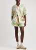 Vase printed linen shorts 