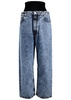 Layered straight-leg jeans 