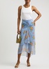 Sira floral-print silk-chiffon midi skirt 