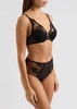 Intrigue high-waist embroidered tulle briefs