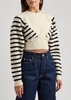 Striped cropped wool-blend jumper 