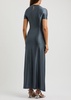 Ruched satin-jersey maxi dress 