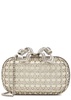 Bow crystal-embellished satin box clutch