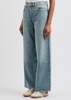 Low Slung Baggy distressed wide-leg jeans